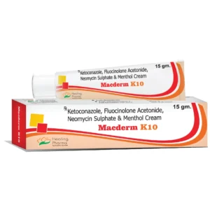 Macderm K10 | Ketoconazole 2% + Fluocinolone 0.1% + Neomycin + Menthol 1% + Chlorocresol 0.1% ?15 gm - 4 Tube