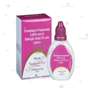 Topisal 3% Lotion | Clobetasol 0.05% w/w + Salicylic Acid 3% w/w - 4 Bottle